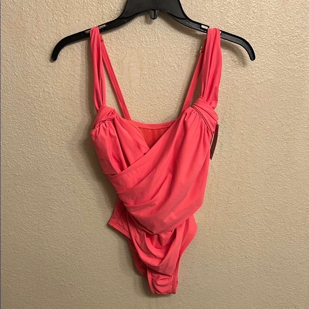 Apt. 9 Women Coral Pink One Piece Swimsuit Size Small